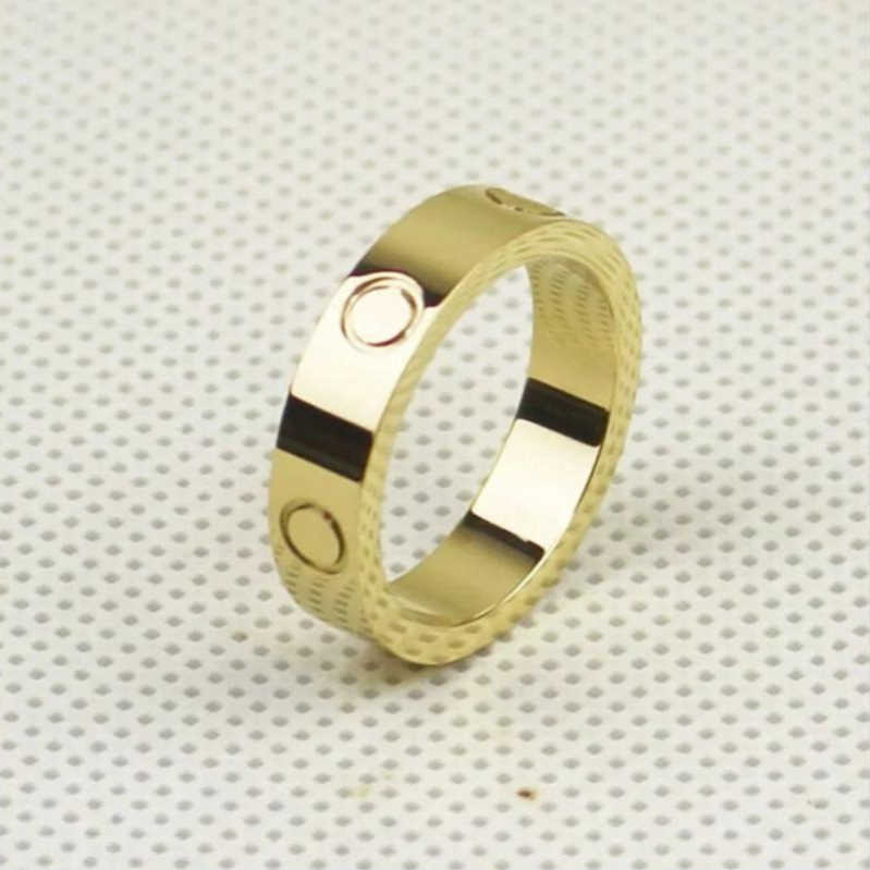 Steel Titanium Silver Ring Mens and Womens Rose Gold Screw Jewelry Couple Promise Never Not Allergic Wedding Rings 4mm 5mm 6mm S260916UV44