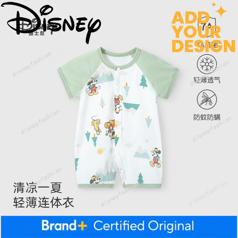 Disney baby clothes, thin-style newborn and infant pajamas, unisex short-sleeved summer romper for air-conditioned rooms e1 7d