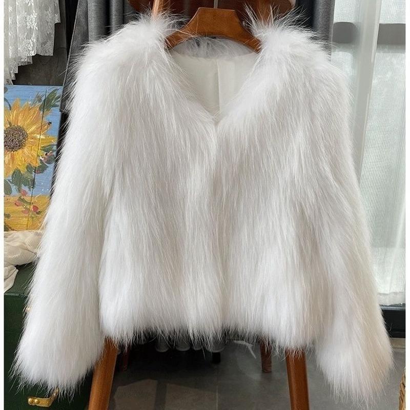 Manteau court en fausse fourrure pour femme, ouvert sur le devant, long, moelleux, texture de cheveux, col à revers, sans manches, veste courte a