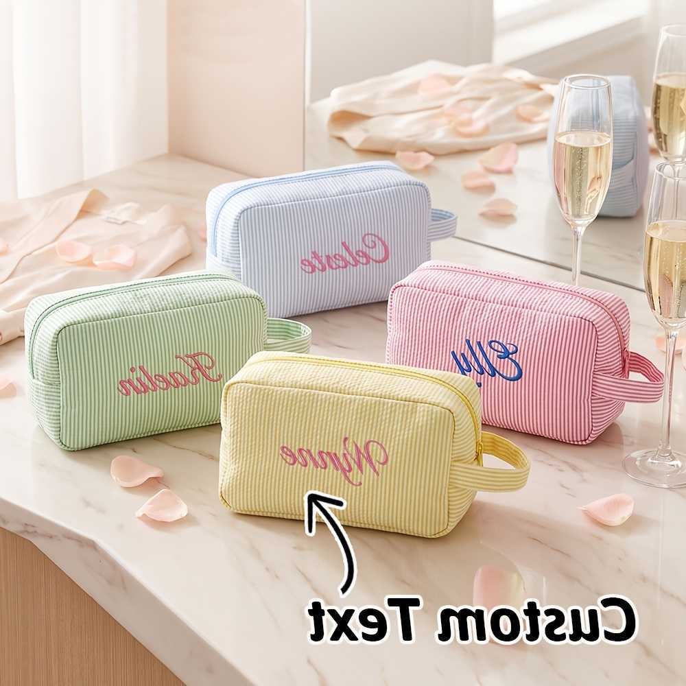 Toiletry Customized Name/Initials/Text Bag - Large Capacity Lightweight Personalized Souvenir Gifts for Birthday and AnniversaryT260917