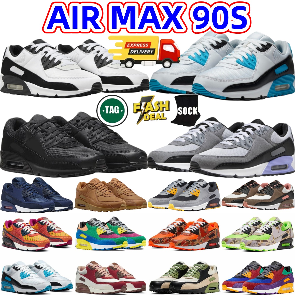 Halloween rétro unisexe des années 90 max90s marque designer hommes chaussures de course sneaker trois couleurs épissage chaussures de sport en p