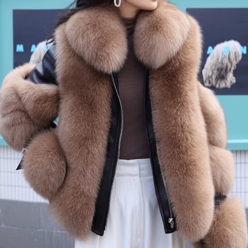 Women Short Zip Up Winter Outerwear Wide Upright Collar Layered Sleeve Design Wrist Buckle Accent Boxy Cropped Shape Deep Black Modern Trendy Jacket