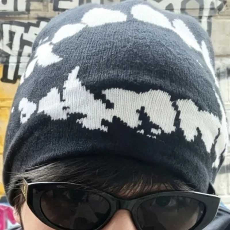 funny knitted Halloween hat autumn and winter jacquard short woolen hat outdoor fashion pullover cold hatT260916