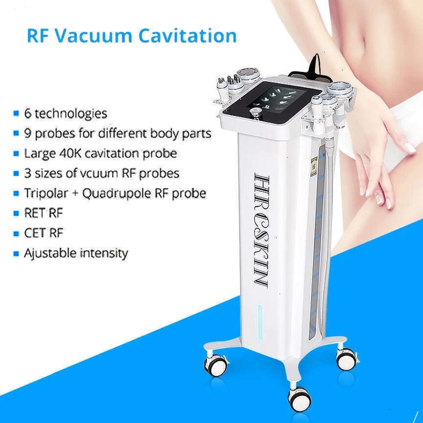 Professional 9 Handles Painless Liposuction Figure Shaping Machine Vacuum Cavitation RF Metabolism Accelerating Anti-Aging Devic