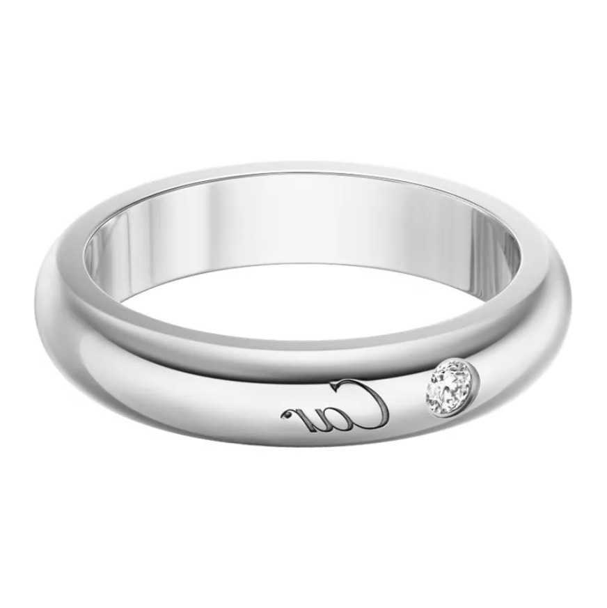 sterling S925 silver we signature wedding ring for women men love couple top grade nail engagement rings with diamond gift S260916UC4C