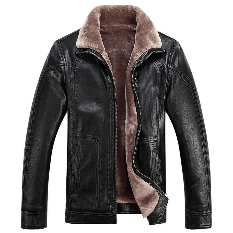 Winter Men's Genuine Leather Jackets Business Casual Man Motorcycle Coats Male Sheep Skin Lapel Plus Size Overcoat Quality 260917