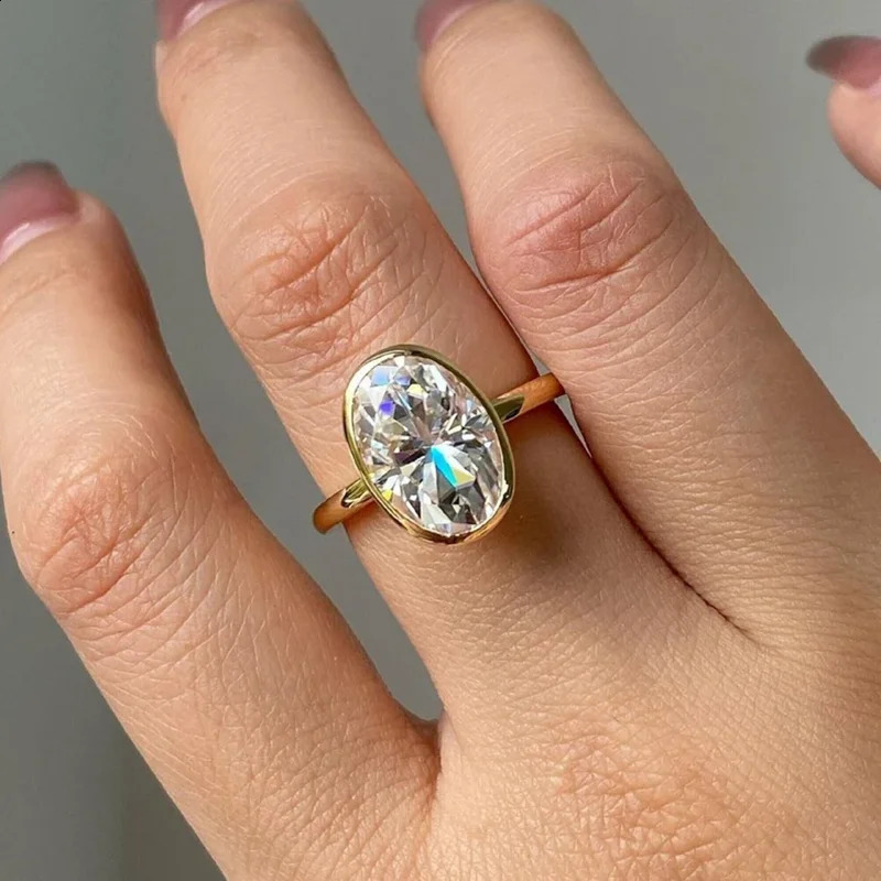 Cocktail 1-3ct Oval Cut e Ring 925 Sterling Silver Engagement Solitaire Rings for Women Gold Plated Anniversary Gifts 260907