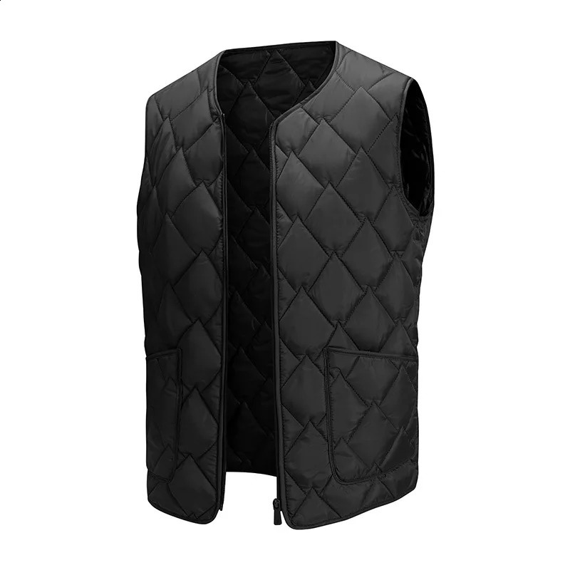Winter HighStreet Men Down Vests Comfortable Warm Waistcoat Trend Allmatch Sleeveless Black Jacket High Quality Clothing 260917