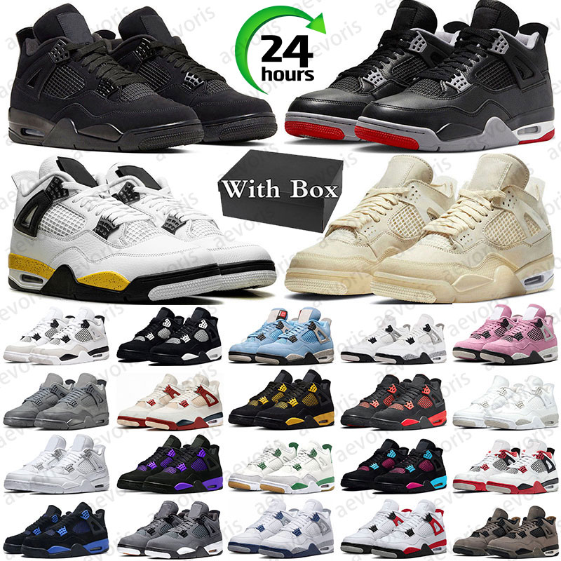 free shipping 4 4s with box designer basketball shoes j4 mens trainers sneakers Military Black Cat Tour Yellow Bred Reimagined women sports outdoor