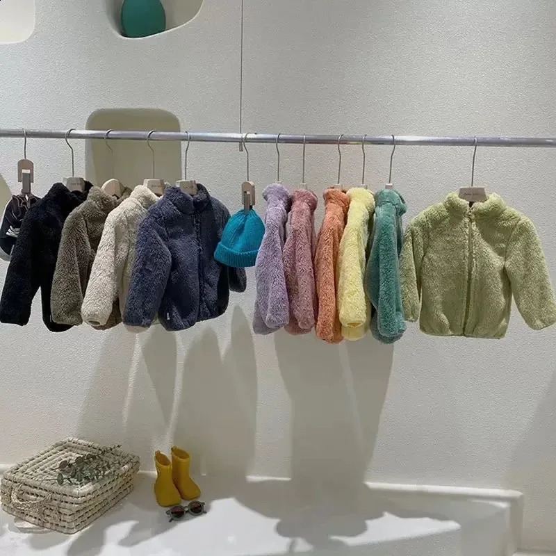 Toddler Warm Soft Outerwear Casual Loose Simple Long Sleeve Tops Coats Plush Jacket Children Spring Autumn Clothing260916