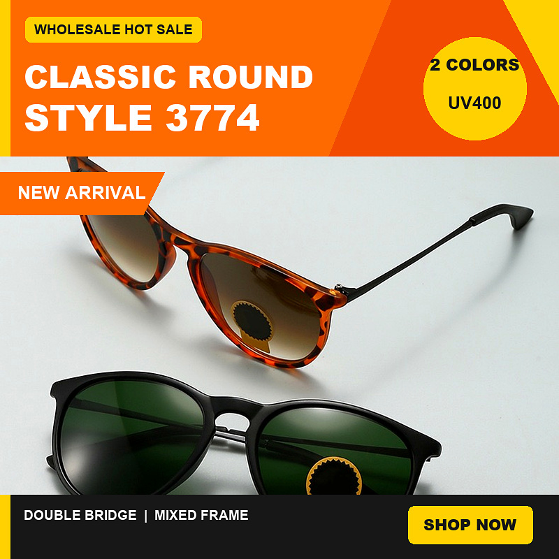 2026 New RBSunglasses 4171 Men Women Classic RB Round Double Bridge Tortoise Black Mixed Frame Gradient UV400 Outdoor Driving Rys Ban Eyewear with B