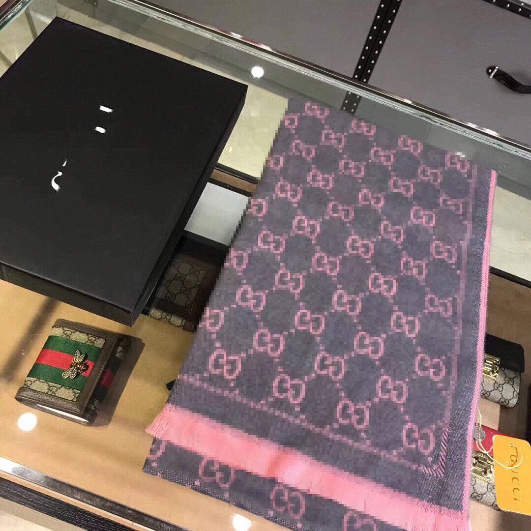 Jacquard scarf Letter scarves women double side black gray shawl wool mens womens gradient scarf gray Winter Elegant Wraps Pashmina c90W#