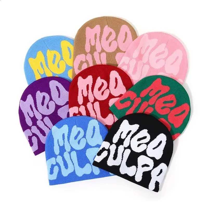 New Knitting 2023 Beanies Hat Men Women Paragraph Quality Cap Mea Culpa Y2k Warm Fashion Hundred Take Cold Cap for Women HatsT260916