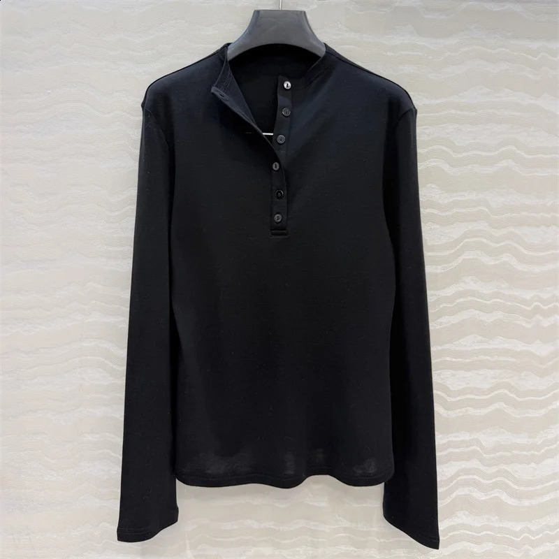 women's t-shirt elastic knitted slim fit women's long sleeved top for autumn 2026 Lyocell blend pullover casual base shirt 260917