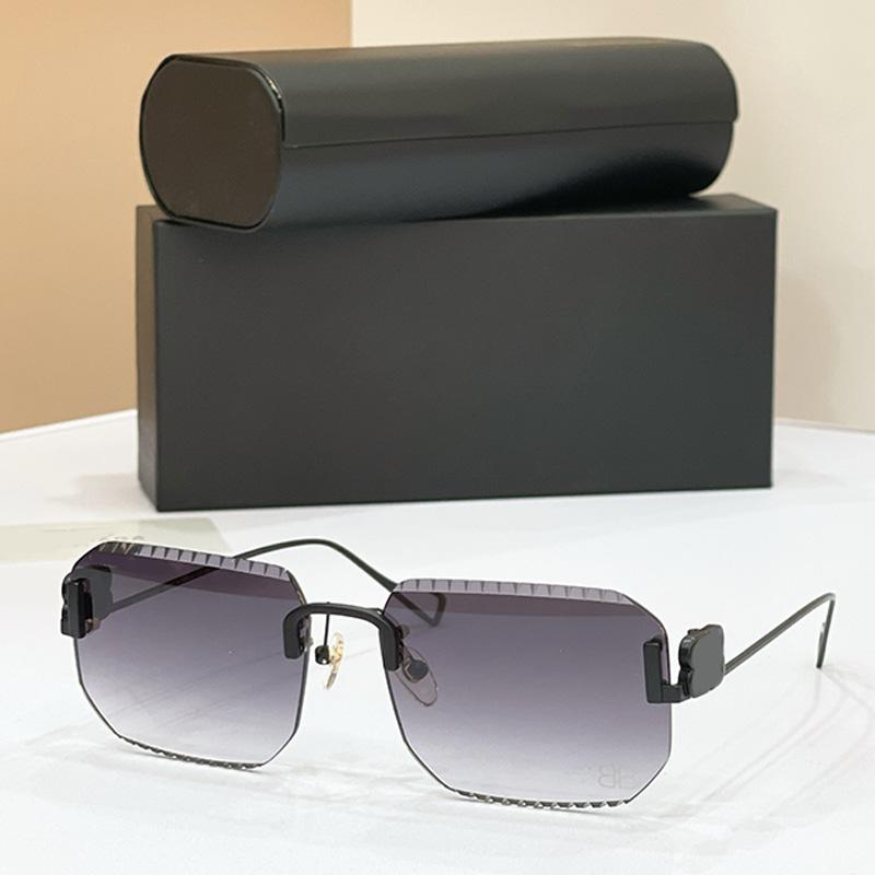 Womens Designer Frameless Square Sunglasses Trend Irregular gray gradient lenses Square Eyeglass Mens Womans summer Outdoor Casual Shopping sunglass