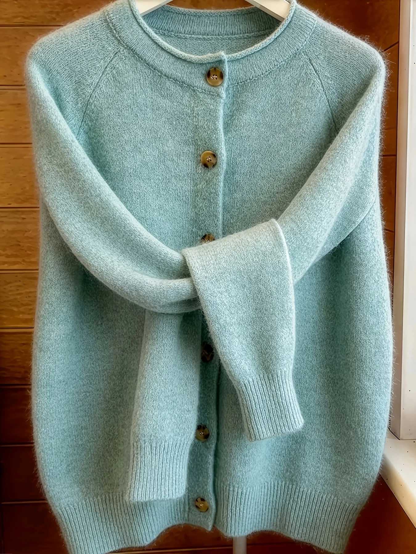 Frenchstyle Retro ButtonTrim RollEdge Knit Cardigan Autumn Winter Loose Casual Soft Versatile Knit Cardigan Coat Fashion El X260916