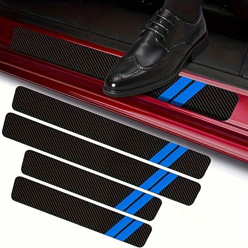 Car Door Sill Strip Anti-Scratch Protection Sticker Car Logo Cartoon Carbon Fiber Pattern Trunk Welcome Pedal Anti-Scratch Decorative Sticker L26917