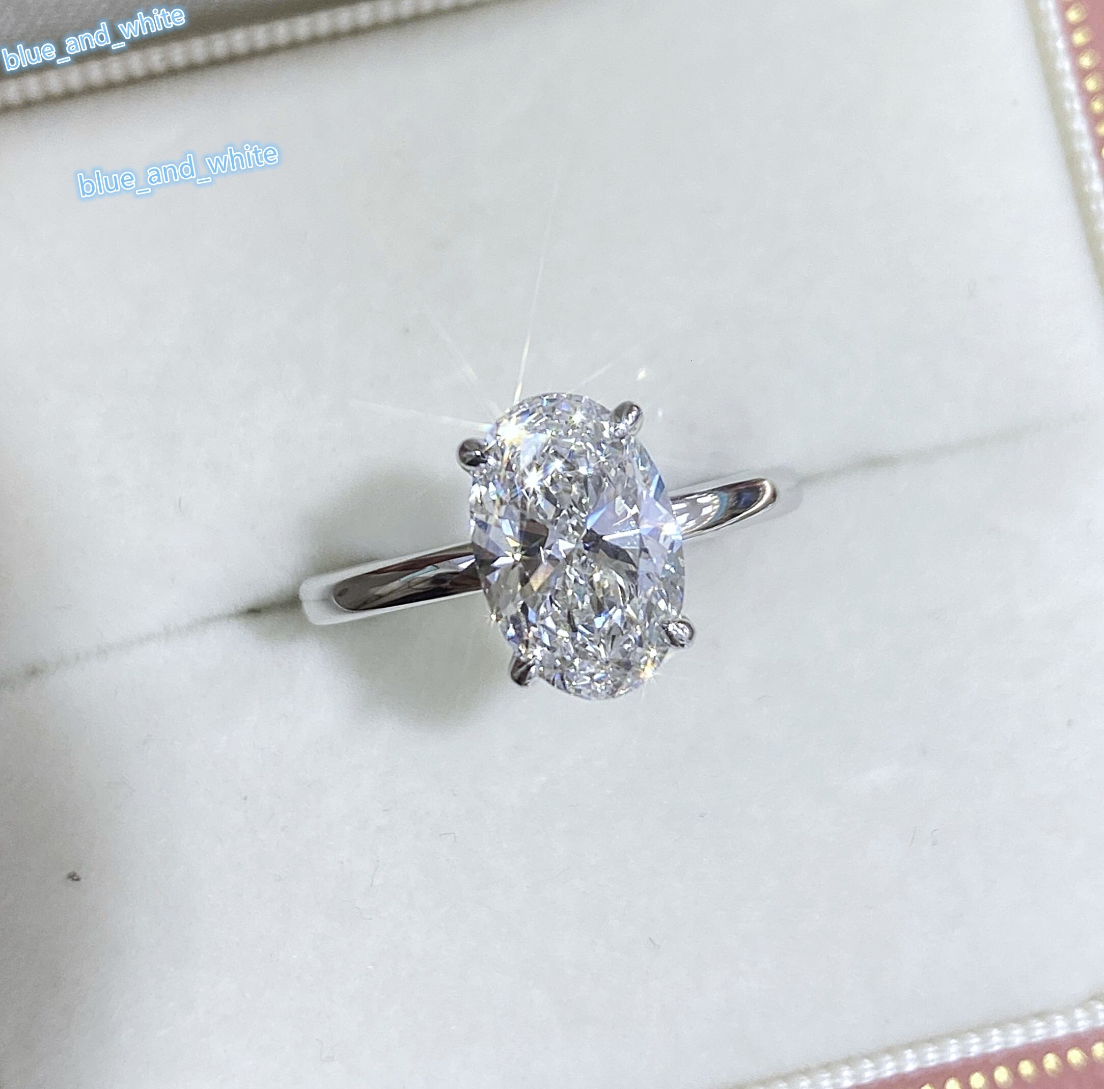 Custom IGI Oval Cut CVD Lab Grown Diamond 18K Solid Gold Rings Solitaire Engagement Wedding Engagement Ring Jewelry for Women