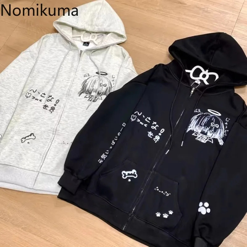 Zip Up Hoodie Jackets Japanese Sweatshirts Preppy Style Ropa Mujer Hooded Cartoon Zipper Casual Fashion Hoodies Y2k Tops 260917