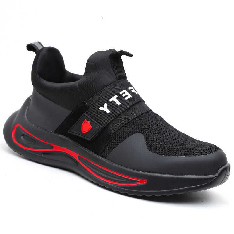 size mens fashion breathable big steel toe cap working safety shoes slip-on summer security boots designer worker footwear D260917