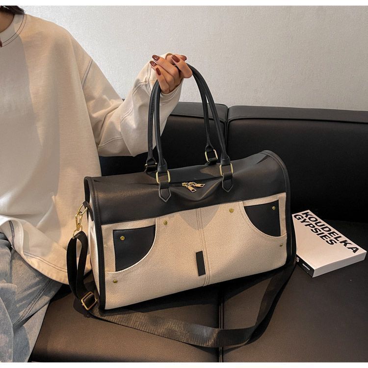 Travel Woven Large Capacity High-End Feel Single Shoulder Business Trip Fitness Storage Korean Style Women's Tote Bag Wholesale 67