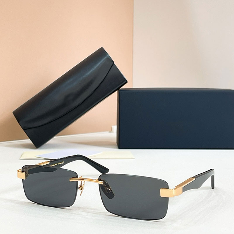 Square Sunglasses Men Eyewear ARTIST III Frameless Metal Frame Black Lenses Simple Casual Women Glasses UV400 Protection