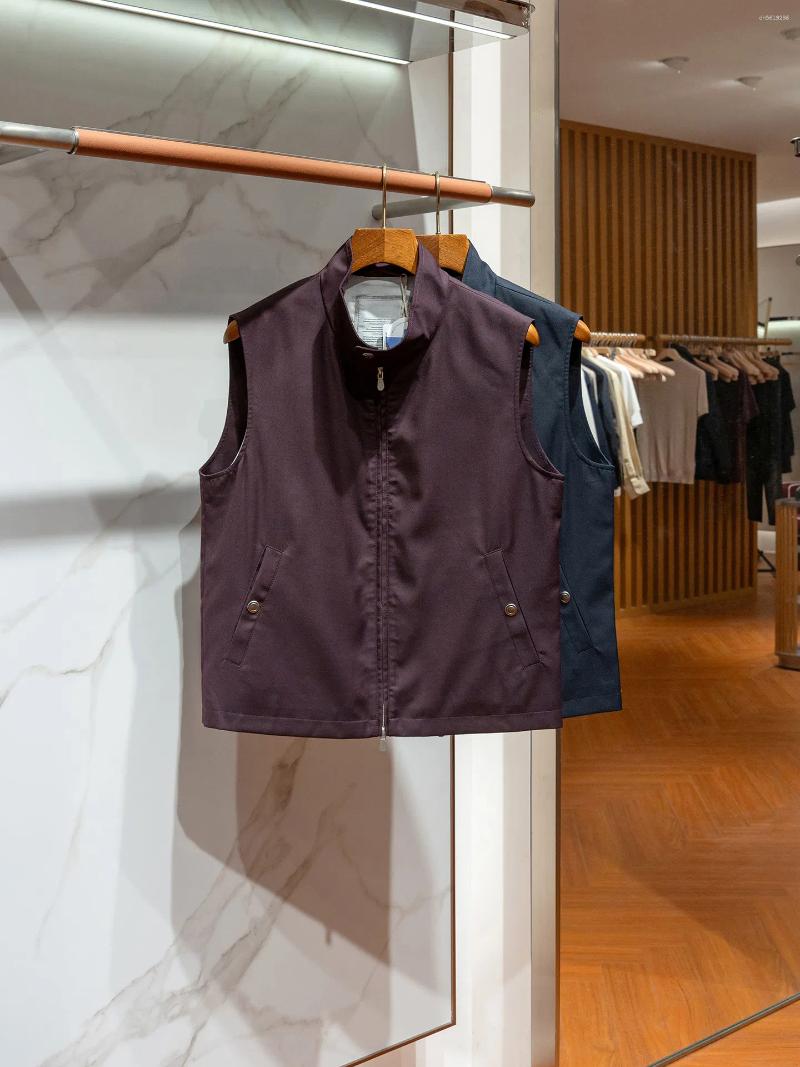 Mens Machine Washable Merino Wool Blend Vest Jacket No Sleeve Old Money Style Fashion Outerwear