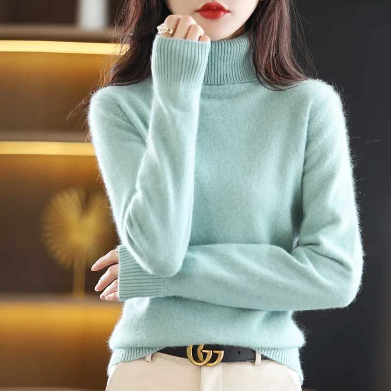 New Women's Clothing For Autumn/Winter 2024 100% Mink Plush Turtleneck Pullover Sweater Ladies Cashmere Sweater Dbr-018 X260916