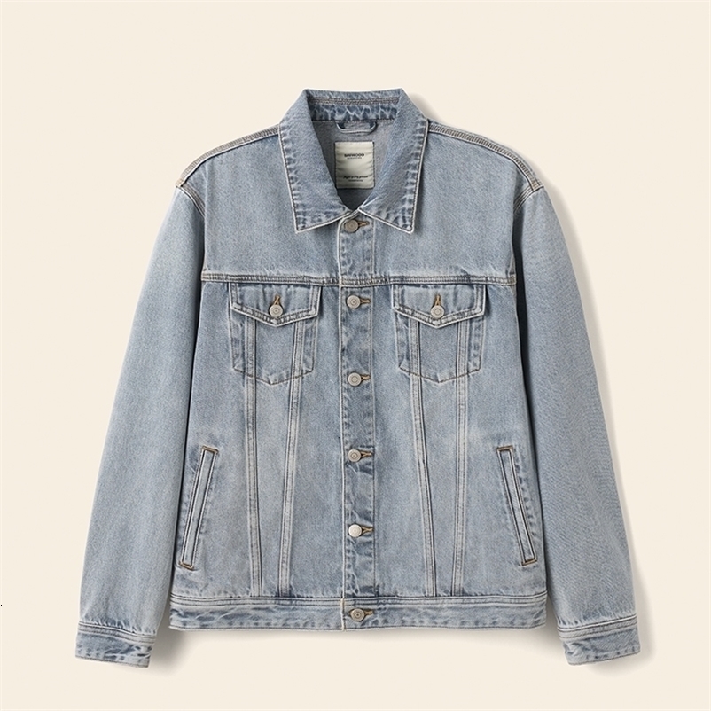 2026 Spring Oversize 12.5oz Classical Denim Jackets Men Washed Vintage Casual Jacket 260916