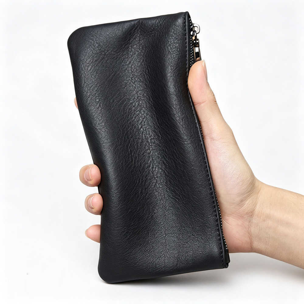Genuine ZRCX Men's Leather Long Zipper Wallet First Layer Cowhide Youth Ultra-Thin Handbag Wallet Trendy Brand Simple WalletT260917