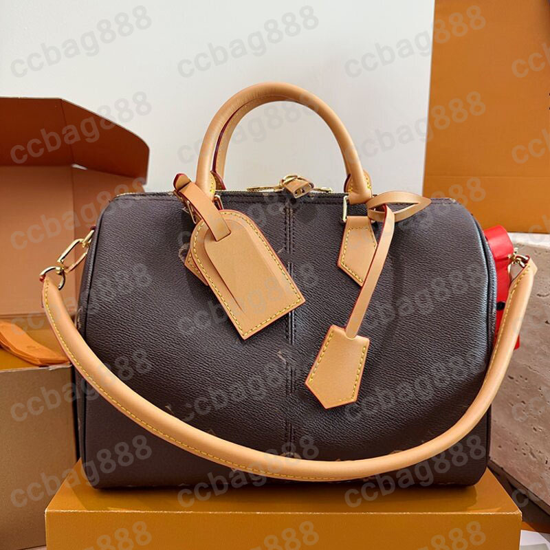 Luxury Designer Brown Monogram Letter Old Flower Toron Pillow Tote Shoulder Bag Large Capacity Portable Handle Clutch Handbag Travel Holiday Duffel