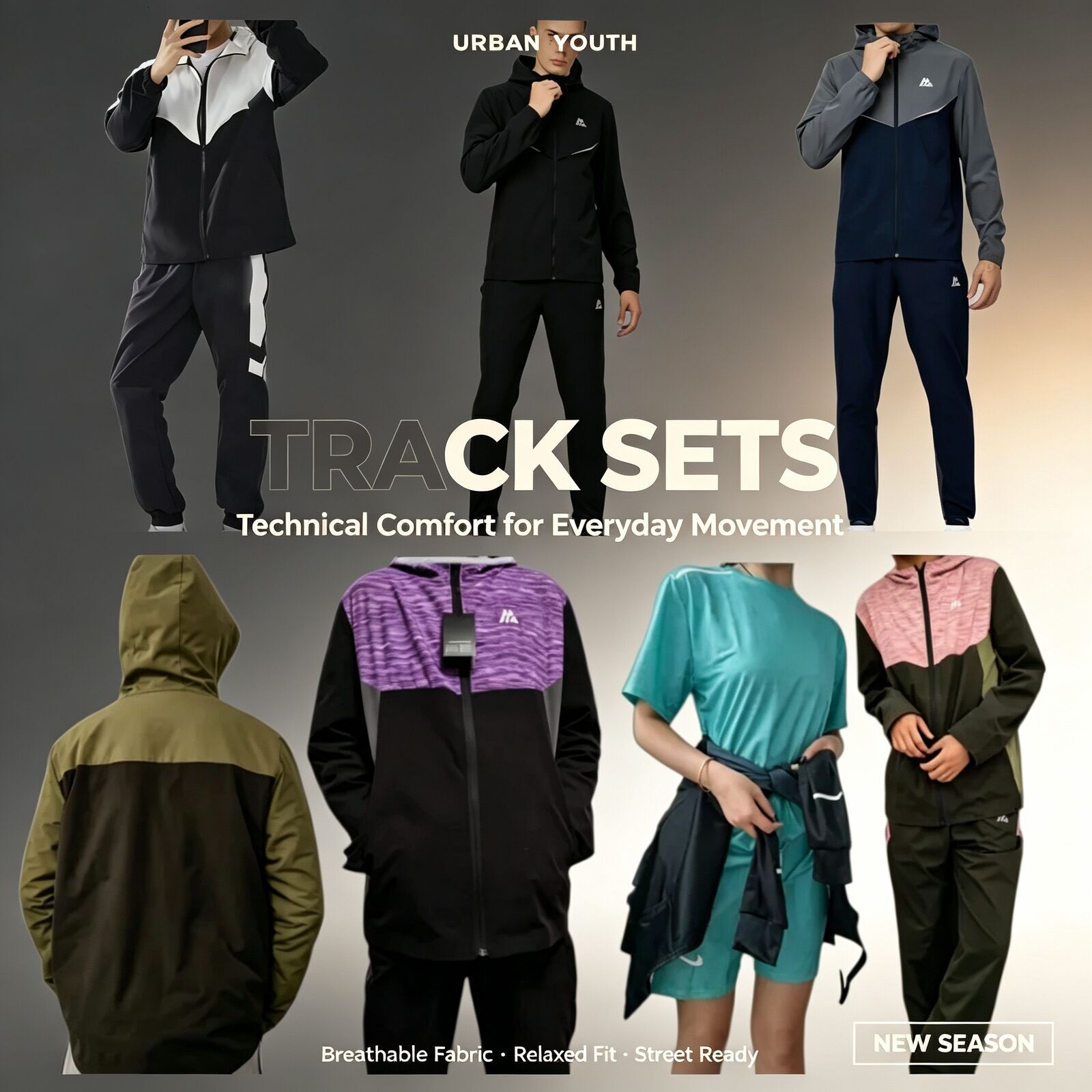 AAA+ High quality monterex tracksuit kid tech 3-piece set Mens tracksuit sports fiess suits running shirts shorts quick dry sportswear t-shirt sweat
