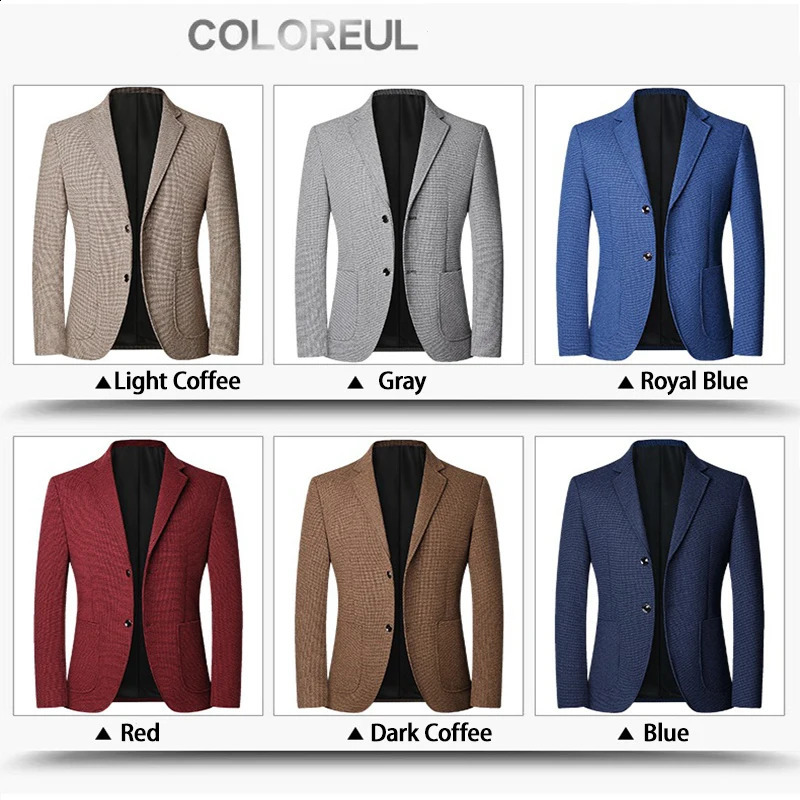 2025 Spring and Autumn Six Color Checkered Noniron Suit Jackets for Men Royal Blue Casual Blazer Masculino blazer Hombre 260917