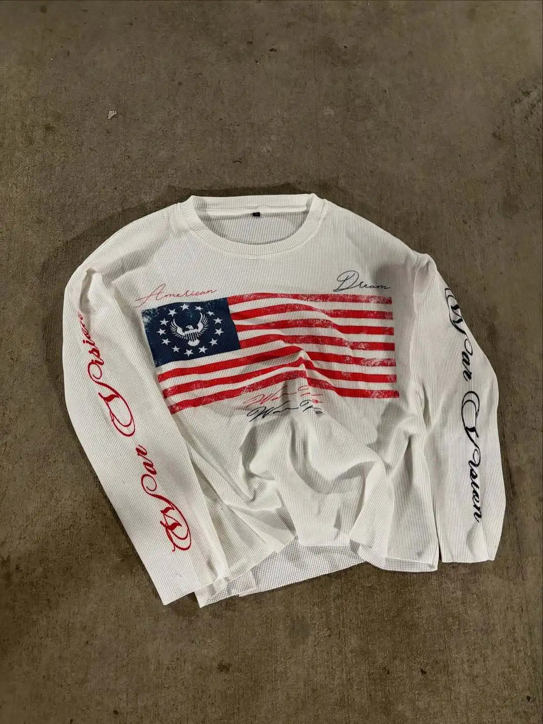 Hoodie Street Round Neck Long Sleeved Personalized Loose T-Shirt Letter Printed Loose and Versatile Embroidered Clothing 260916