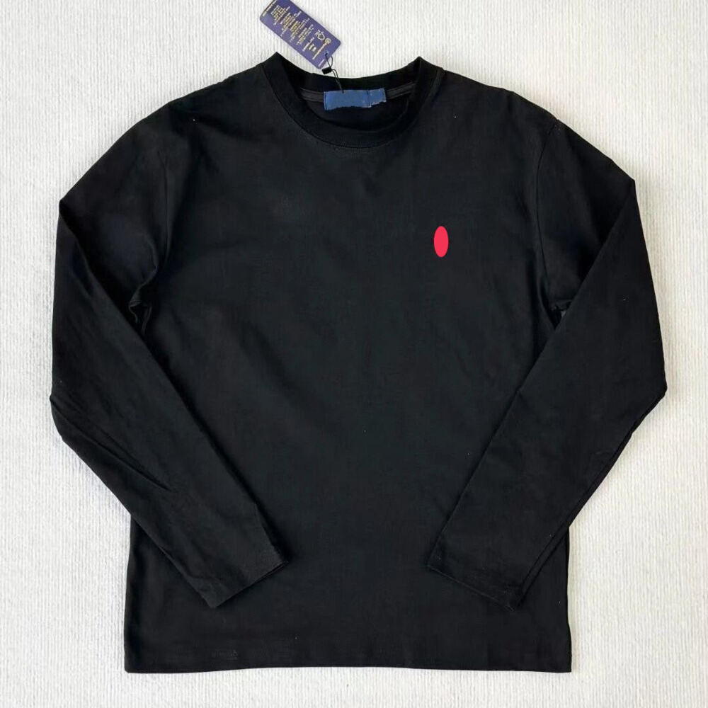 Rolphy Laurener Long Sleeve Men Designer Solid Color Pony Embroidery Loose Fit T Shirt Formal Pullover Autumn Cotton High Street Ralf Shirt Laurnen