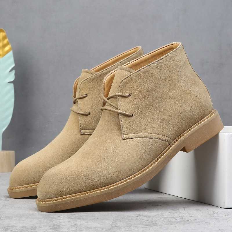 Large Men Chelsea Boots Suede Pointed Simple Stylish Breathable Suitable for Young People's Business Short Boots Couple Style D260917