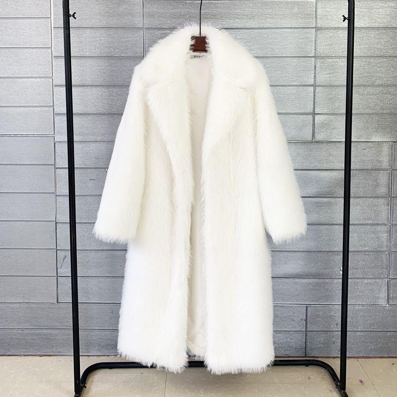 Womens Maxi Length Winter Overcoat Wide Notch Lapel Open Style Outerwear Solid Muted Tone Warm Elegant Coat For Autumn Winter Street And Formal S