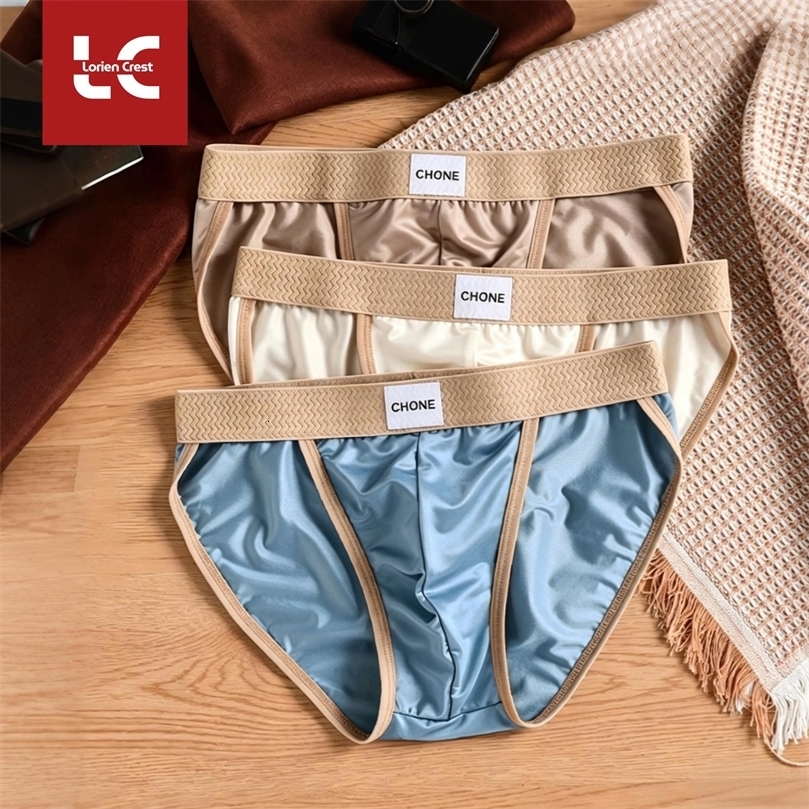 3pcs y Silky Mens Satin Ice Silk Triangular Bikini Briefs Breathable Ultra Soft Comfort Sexy Underwear Male 260818