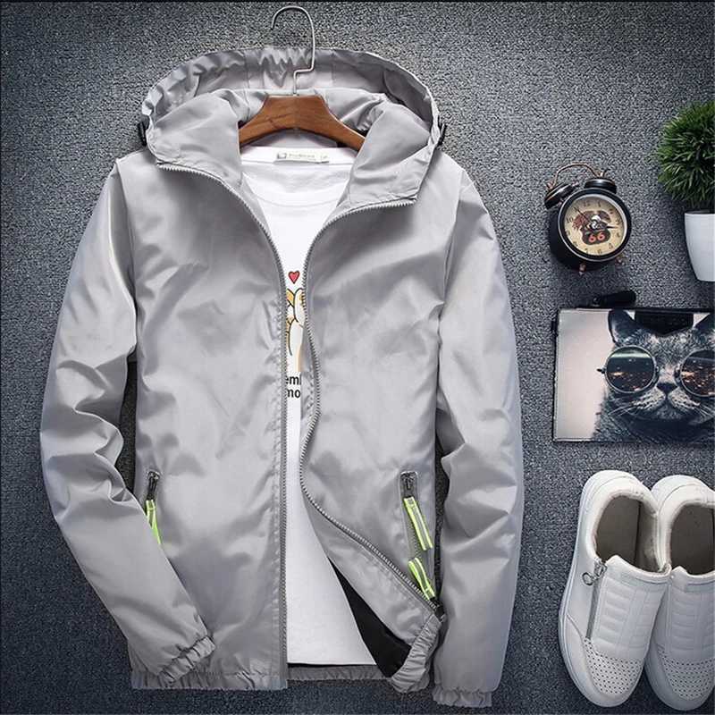 2026 Spring Autumn Casual Jacket Men With Hooded Solid Slim Fit Yong Men Boy Coat Student Windbreaker Jacket Outwear S-7XL C260917