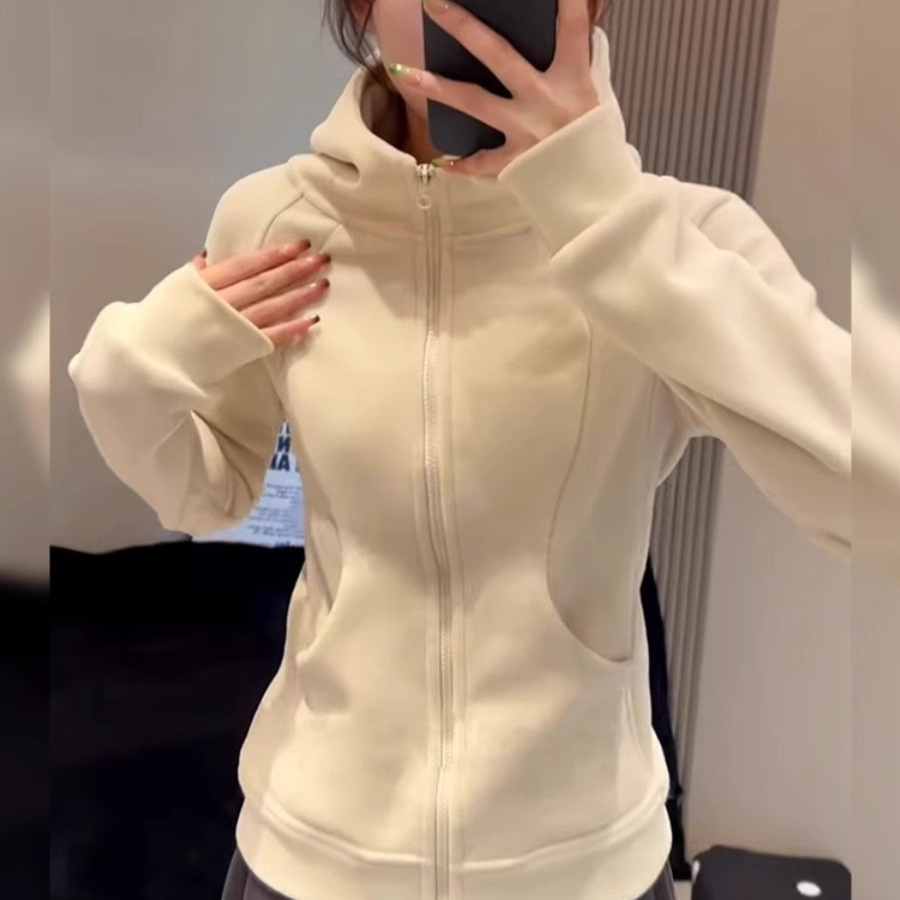 Women's fitted hooded sweatshirt jacket, spring/autumn collection, 2024 new style, short-length yoga cardigan, casual autumn top 20