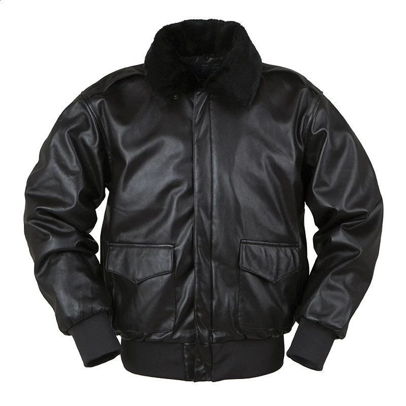 men pu leather jacket bomber flight us air force pilot A2 winter padded vintage letterman punk fur motorcycle military 260917