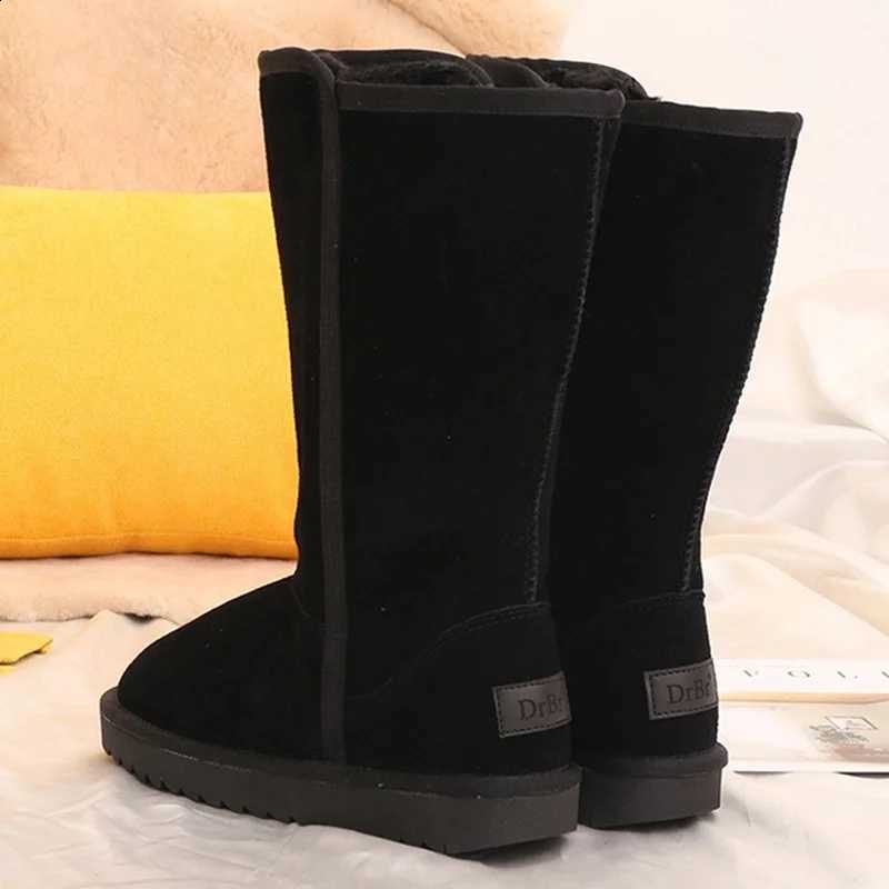 Winter Women Classic Snow Boots Lady fa1 Designer 2023 Warm Genuine Leather Fur Australia Plus Velvet Knee High Shoes D2609171