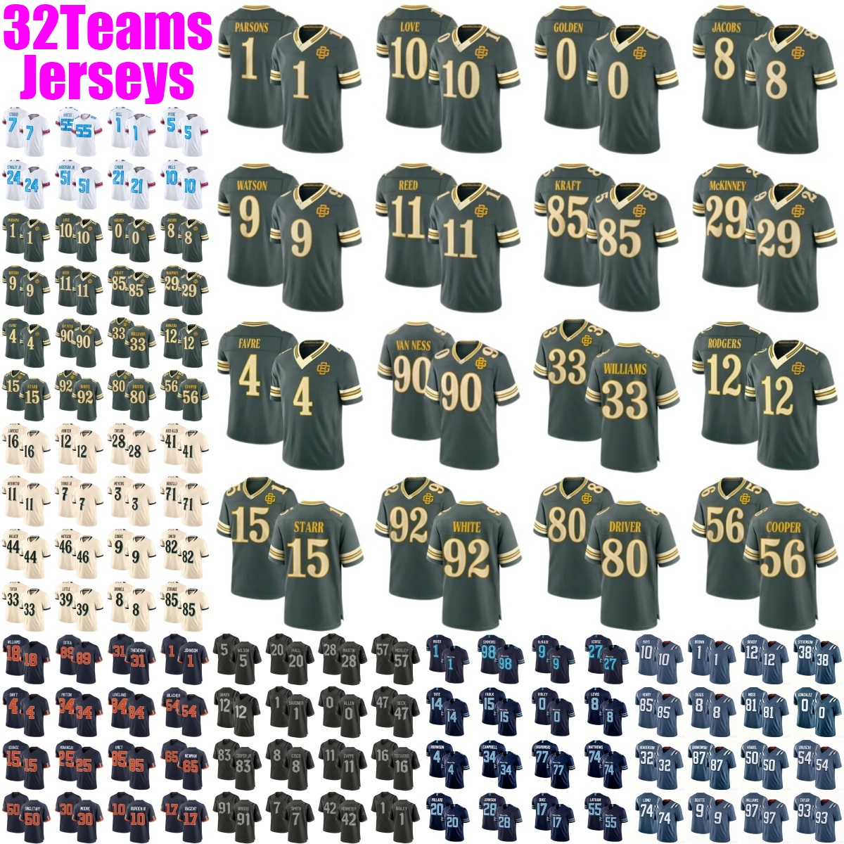 32 Teams Football Jerseys Mens Womens Youth Kids 2027 2026 New Rivalries Collection Sports Jersey Cheap Wholesale American Shirts Home Game WOMEN MA