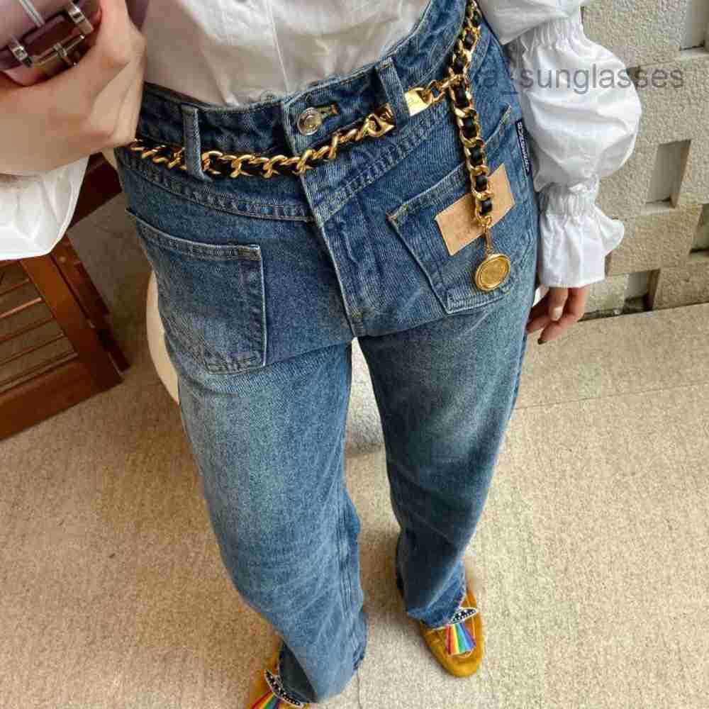 Belts Designer Belts Baroque Gold Plated Copper Snake Link Calfskin Waist Chains with Coin Pendent Vintage Black Metal Real Leather Adjustable Belt
