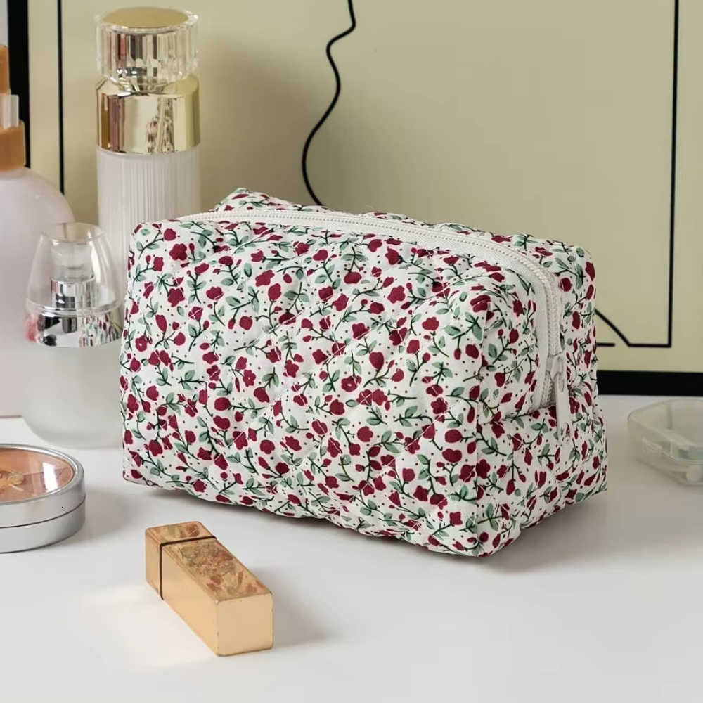 Lipstick Floral Printed Storage Makeup Bag Women's Cosmetic Bag Beauty Organizer Case Travel Makeup Pouch Toiletry OrganizerT260917
