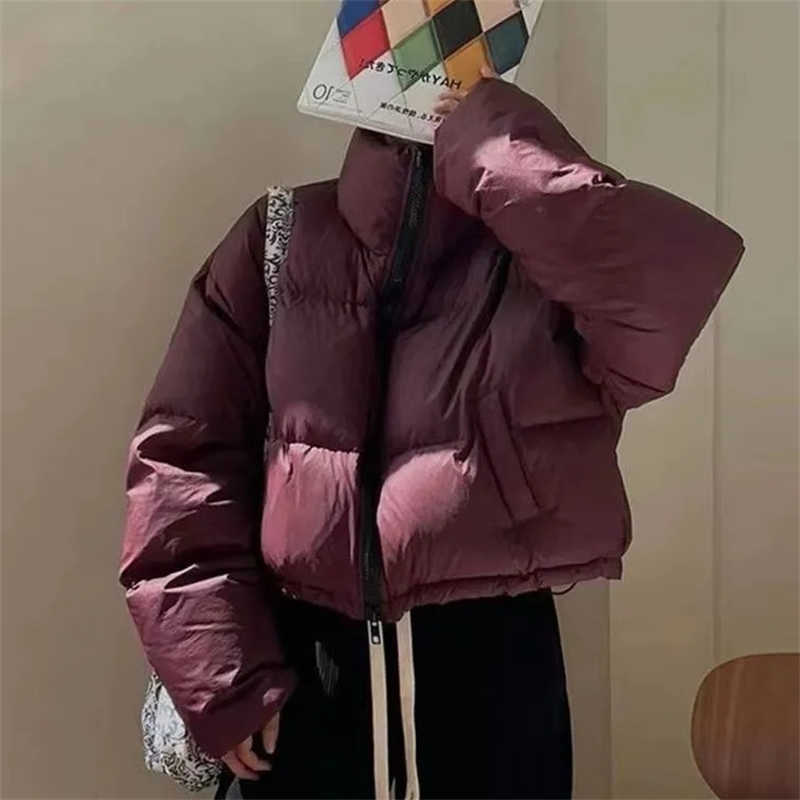 Parkas Korean 2024 Puffy New Coats Women Bomber Fashion Korean Winter Thick Warm Simple Shorts Coats Streetwear All Match Chic J H260917