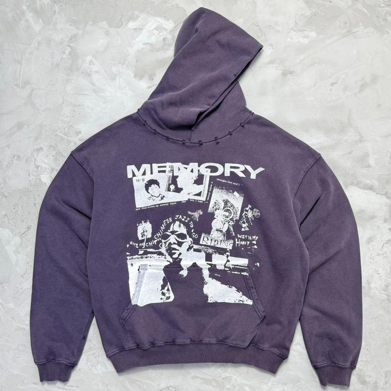 American High Street Casual Heavy-duty Washing Broken Holes Men's Couple Autumn And Winter Hooded Sweatshirt