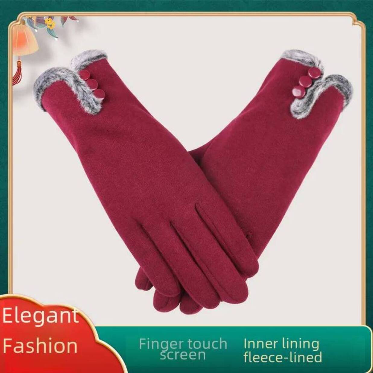 Sports Gloves * Women's Warm Not Poured Touch Screen Plus fitness Velvet Padded Cold Korean Winter Foreign Trade Cross * Bord