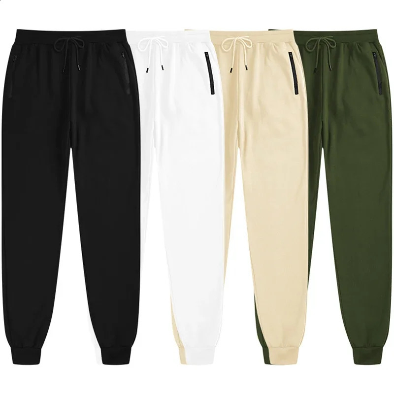Men's Sweatpants with Side Zipper Pockets Elastic Waist Joggers Track Pants Ideal for Sport Casual Fitness Gym Use 260916
