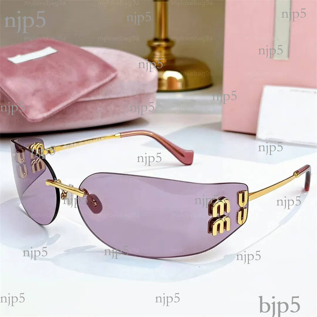 Designer Sunglasses For Women Men Rimless Curved Mirror Glasses mm A51S Y2K Vintage Shades Eyewear UV400 Protection With Box Case